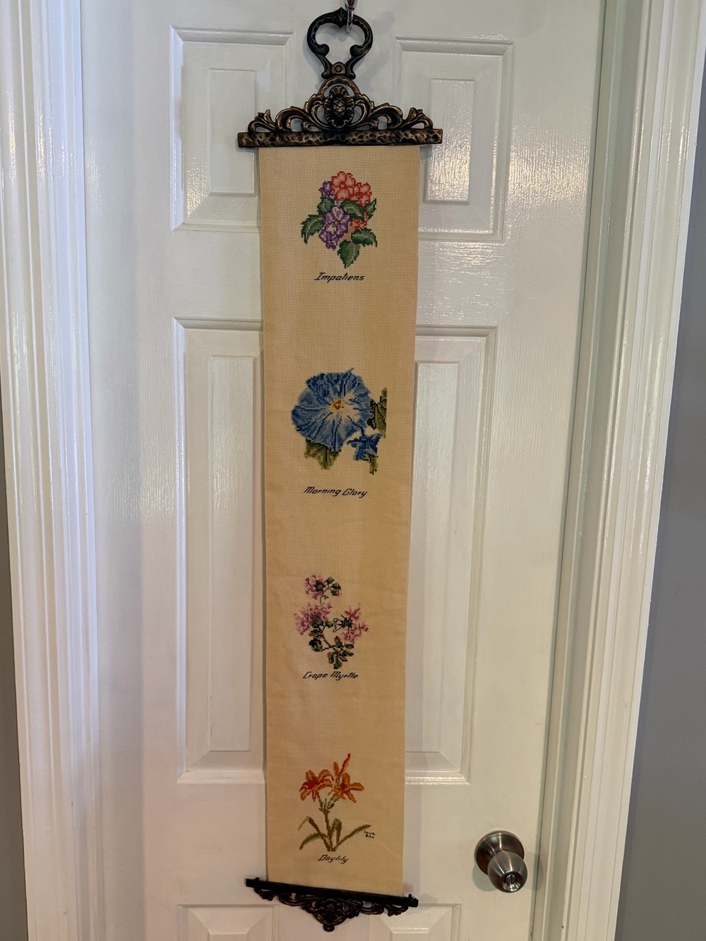 Vintage hand stitched bell pull